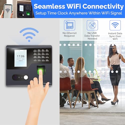 T528 Time Clock for Small Business | No Monthly Fees Clock in Machine for Employees | Time Card Machine | Time Clock Punch Machine | Timeclocks Small Business | Easy Employee Reporting!