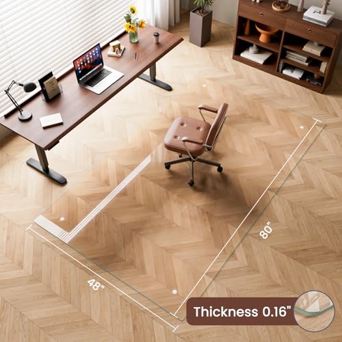 48"x80" Tempered Glass Chair mat for Carpet - size: 48x80
