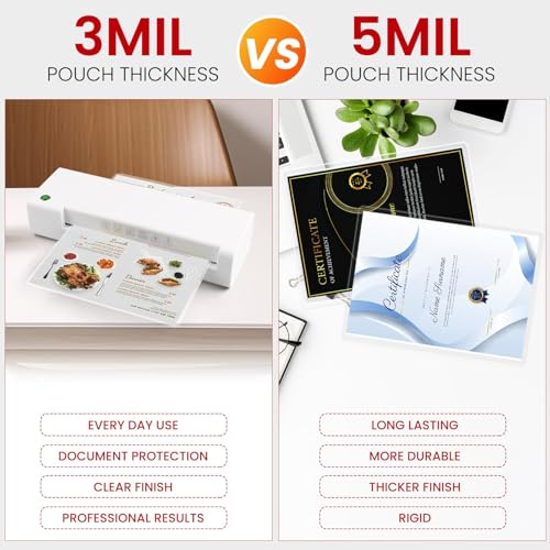 CAREGY 100 Pack Laminating Sheets, Holds 8.5 x 11 Inch Sheets,5 Mil, | 9 x 11.5 Inches Lamination Sheet Paper for Laminator, Clear, Letter Size, Office and School Supplies - size: 100PACK-5Mil (9 x 11.5Inches)