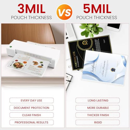 CAREGY 100 Pack Laminating Sheets, Holds 8.5 x 11 Inch Sheets,5 Mil, | 9 x 11.5 Inches Lamination Sheet Paper for Laminator, Clear, Letter Size, Office and School Supplies - size: 100PACK-5Mil (9 x 11.5Inches)