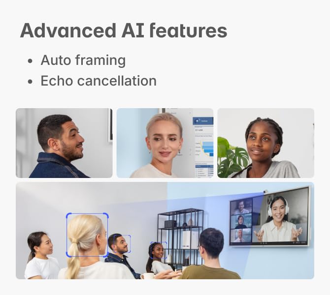 Vibe 4K Smart Camera, 6 Mics, 142° Wide View, AI Tracking Board | 4K Meeting Room Video Camera, 6 Microphones, Wide Field of View 142°, AI-Powered Tracking & Auto Framing