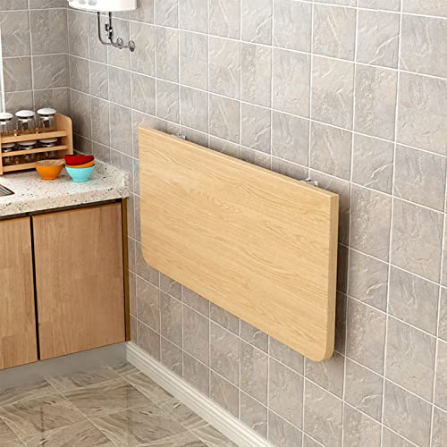 Fold Down Wall Mounted Dining Table Solid Wood Wall Mounted Folding Table For Kitchen With Brackets For Space Saving Desk Office Home Office Desk - Capacity 110lb ( Size : L100xW50cm/L39xW19.7in ) - size: L100xW50cm/L39xW19.7in