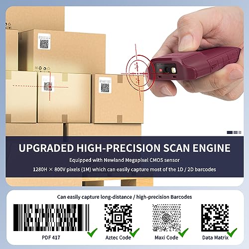 NETUM Bluetooth 2D Barcode Scanner, 3-in-1 Portable QR Bar Code Reader | Automatic Wireless Gun Scan Back Clip Work with Tablet iOS Android Windows MacOS for Warehouse Inventory POS (2D - E900) - size: 2D - E900