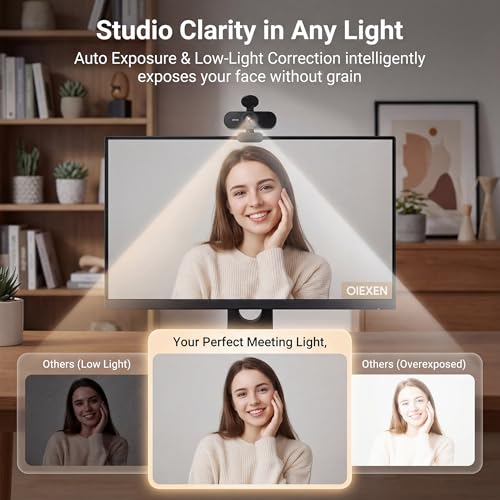 4K Ultra HD Webcam with 1/2.8"CMOS Sensor,PDAF Autofocus,1080P@60FPS | Dual Noise-Canceling Mics,Privacy Cover,USB Streaming Webcam for PC/Mac,Gaming,Video Calling,Live Streaming&Meetings