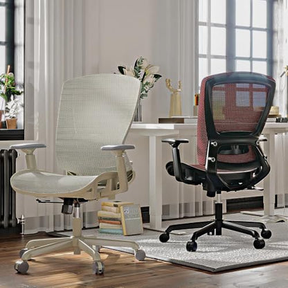 ELABEST Mesh Office Chair,Ergonomic Computer Desk Chair,Sturdy Task Chair- Adjustable Lumbar Support & Armrests,Tilt Function,Comfort Wide Seat,Swivel Home Office Chair (Grey Frame Grey Mesh) - color: Grey Frame Grey Mesh