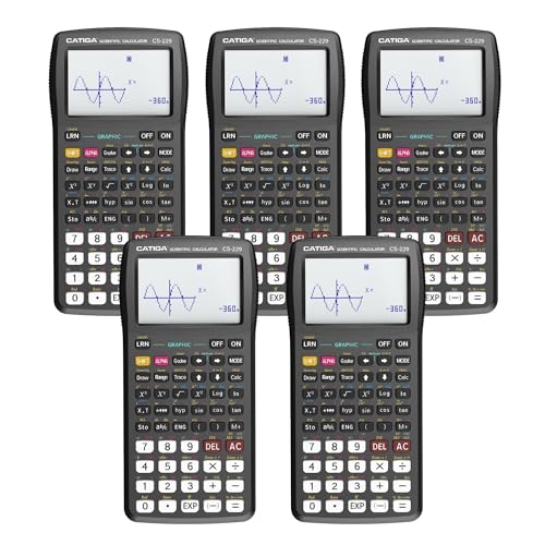 CATIGA CS229 Scientific Calculator with Graphics Functions, Multiple Modes with Intuitive User Interface for Beginners and Advanced Courses, 5 Pack - color: Black 5 Pack