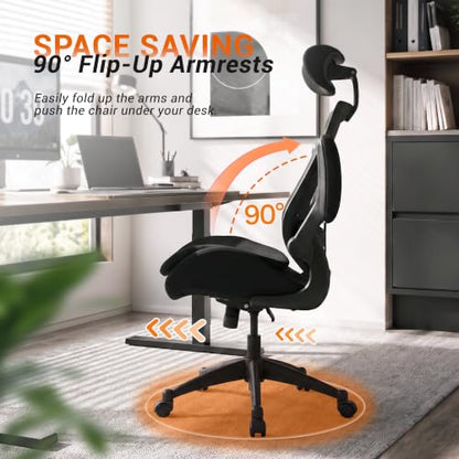 BOLISS 400lbs High Back Ergonomic Office Chair with Dual Seat Cushion - color: Black, size: BLS-2818HS