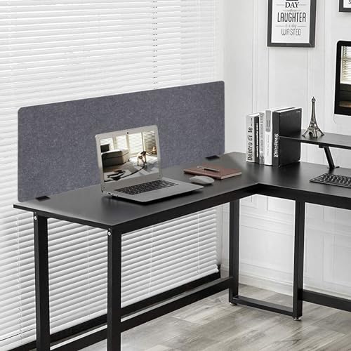 Clamp-on Acoustic Desk Divider, 59x24 Inch Freestanding Privacy Panel Sound Absorbing Cubicle Desk Divider Removable Acoustic Partitions for Offices, Classrooms,Library