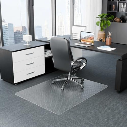 Desk Chair Mat for Low Pile Carpets, 55" x 35" Office Clear Protector Floor Mat for Carpets, Easy Glide Plastic Mat for Office Home (Rectangle)