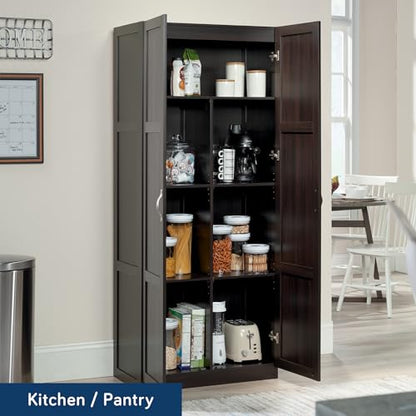 Sauder Storage Cabinet/ Pantry cabinets, 29.61 " x D: 16.02 " x H: 71.50", Cinnamon Cherry finish - color: Cinnamon Cherry