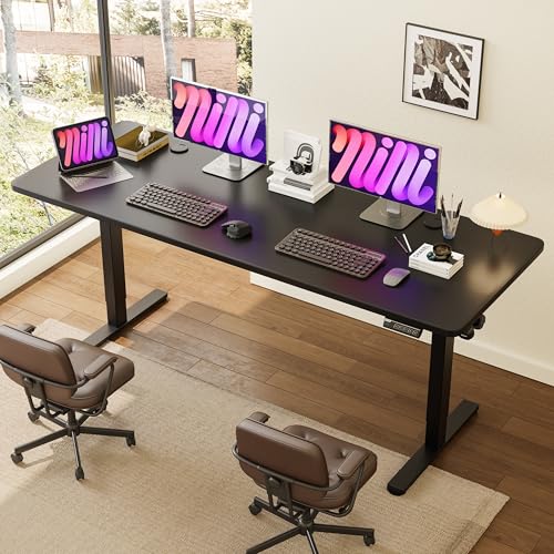 Monomi 79" Large Electric Standing Desk,Height Adjustable for Two-Person - color: Black, size: 79x31.5