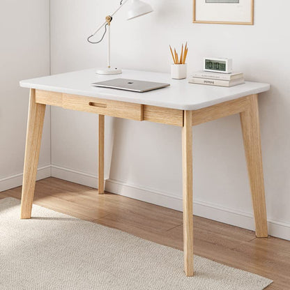 IOTXY Solid Wood Writing Desk - Home Office Laptop Computer Table, White - color: White, size: 80CM