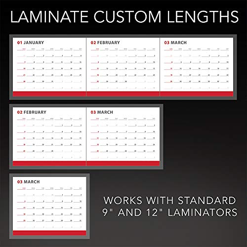 GBC Select-A-Size Thermal Lamination Film, 3 Mil x 100' Laminating Roll for 9" & 12" Pouch Laminators, Customized Sheet Size, Glossy Finish, Trimmer Included (39069) (Pack of 4)