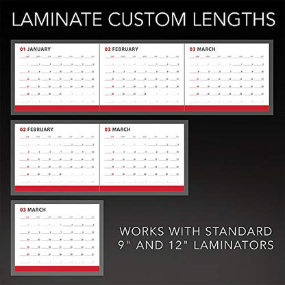 GBC Select-A-Size Thermal Lamination Film, 3 Mil x 100' Laminating Roll for 9" & 12" Pouch Laminators, Customized Sheet Size, Glossy Finish, Trimmer Included (39069) (Pack of 4)