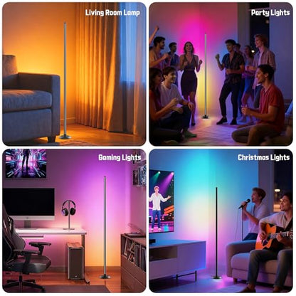 NBBUFF IC+RGBW Led Corner Floor Lamp USB Powered App & Remote Control,2Pack - size: 2Pack