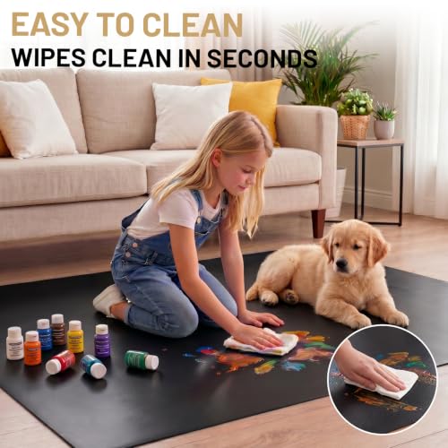 Black Hardwood Floor Chair Mat, Heavy Duty Plastic Desk Protector | 36" x 48" Durable Mat for Rolling Desk Chairs, Protects Tile, Laminate, Vinyl Floors in Home Office and Gaming Rooms - size: 36x 48inch- black