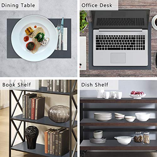 HooTown Shelf Liner Kitchen Cabinet Drawer Mats 17.5 Inch Wide x 4.9 Feet Long, Non Skid EVA Plastic Washable Oil Proof Pad for RV Drawer, Dish Plate Slippery Protection, Gray - color: Dots Pattern Grey, size: 17.5"W x 59"L