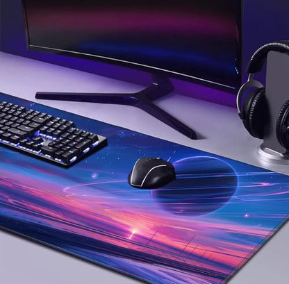 Space Landscape Computer Mouse Pad, XXL Laptop Gaming Mouse Keyboard Pad | Large Extended Mouse Pad; Full Desk Coverage; Waterproof Coating; Stable Anti-Slide Base For Gaming, Office, Study Daily Use - color: Anime Landscape