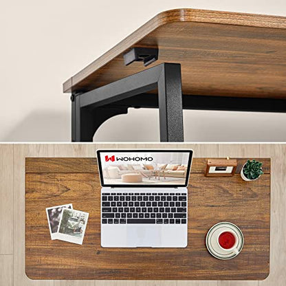 WOHOMO Folding Desk, 31.5" Foldable Computer Table for Small Spaces, Walnut - color: Brown, size: Small Size:31.5 x 15.7
