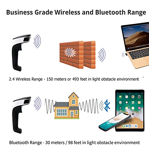 ScanAvenger Wireless Portable 1D with Stand Bluetooth Barcode Scanner: Hand Scanner 3-in-1, Cordless, Rechargeable Scan Gun for Inventory (1D&2D with No Next Gen Stand for QR Codes and PDF417) - style: 1D&2D With No Next Gen Stand for QR codes and PDF417