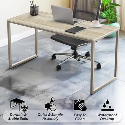 SHW Mission 55-Inch Home Office Computer Desk, Maple - color: Maple, size: 55-Inch