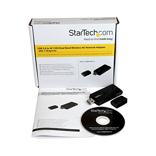 StarTech USB 3.0 AC1200 Dual Band Wireless-AC Network Adapter (USB867WAC22) - size: 867 Mbps, style: AC - USB 3.0