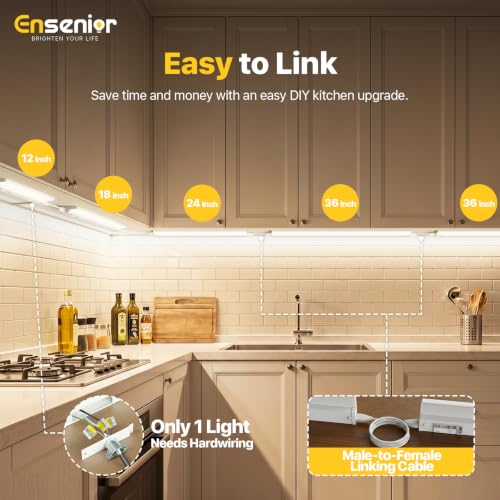 Hardwired Under Cabinet Lighting, 24 Inch 14W Linkable Cabinet Light ,2Pack - color: 2 Pack, size: 24 Inches