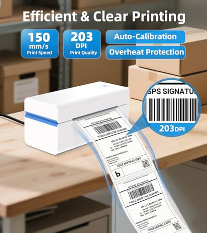 ORGSTA Bluetooth Thermal Shipping Label Printer, 4x6 Shipping Label Printer - color: White