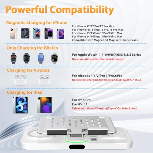 Wireless Charging Station for Apple Devices, Only for Apple Watch Charging - color: Cream