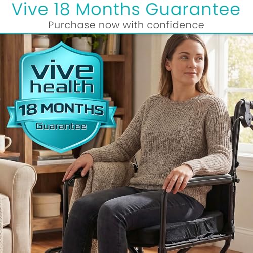 Vive Memory Foam Seat Cushion – Tailbone Pain Relief, Sciatica, Coccyx