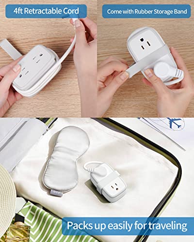 2 Pack Power Strip with USB C Ports, 4 Outlets 3 USB(1 USB-C), NTONPOWER Small Power Strip with 4ft Short Extension Cord Flat Plug, Compact Power Strip for Travel Hotel Cruise Essentials, White - size: 2 Pack 4 Outlets 1 USB-C 2 USB-A, style: 20W-White
