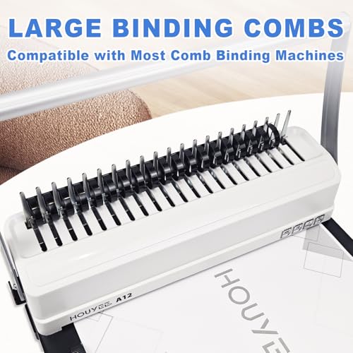 HOUYEE 40 Pack Plastic Binding Combs, 19 Rings, Multi-Size, Black - size: Multi Size，40P
