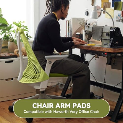 Armrest Pads Caps Replacement Compatible with Herman Miller Sayl Office Chair Fixed and Height Adjustable, Black Vinyl (1-Pair) - color: Black