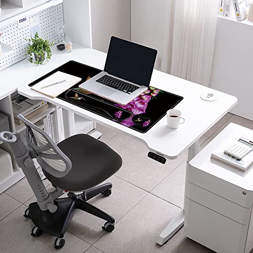 Large Mouse Pad and Keyboard Wrist Rest 31.5x15.75 Desk Mat 3 in 1 Keyboard Wrist Support for Women Girly Mousepad Hummingbird Computer Mat with Non-Slip Rubber Home Office - color: Hummingbird