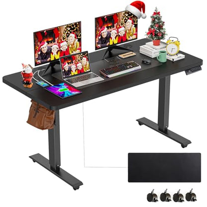 farexon 55x24 Inch Electric Standing Desk with Mouse Pad, Black - color: Black, size: 55 x 24''