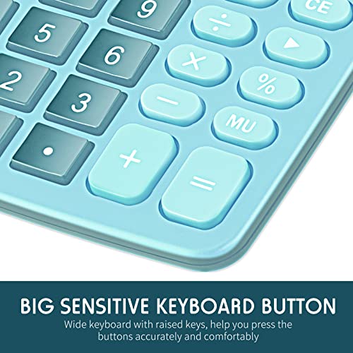 8 Pack 12 Digits Calculator Bulk Calculators Desktop Solar and Battery Dual Power Large LCD Display and Sensitive Butto Handheld for Office, School, Home(Blue) - color: Blue