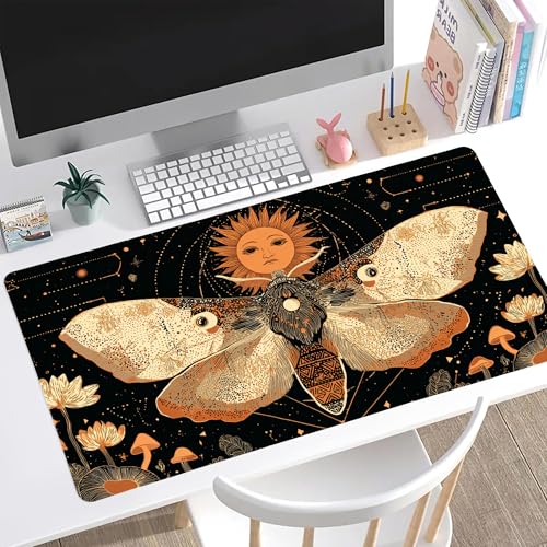 Myth Sun Desk Mat, Cute Extended Gaming Keyboard Mouse Pad, Large Office Desk Cover Mat Pad Deskmat, Non-Slip Leather Home Office Desk Mat Protector 31.5"×15.7" - color: Sun, size: L(31.5×15.7 inch)
