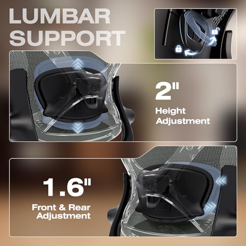 ELABEST X100 Ergonomic Mesh Office Chair with Footrest, Big and Tall Home Desk Chair with 5D Flip-Up Arms, Adjustable 3D Lumbar Support, Gaming & Executive Computer Chair - color: Dusty Sage