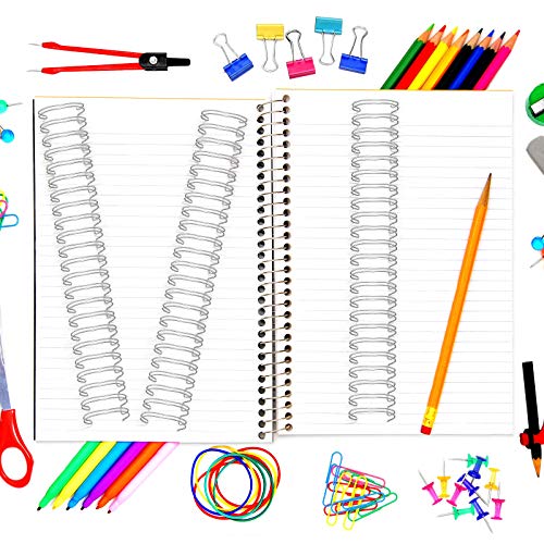 Zonon 6 Pieces Binding Wire Twin Loop Spines Double Loop Binding Wire 1 Inch Cinch Diameter 23 Holes for Teacher Student Document Notebook Making(Silver) - color: Silver