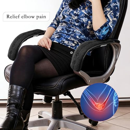 2 PCS Chair Armrest Pads, Soft Velvet Cushion Covers for Office Gaming Chairs, Breathable Elbow Support Universal Fit, Slip-On Armrest Covers for Desk Chair