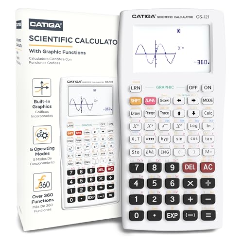 CATIGA Scientific Calculators with Graphic Functions, Graphing Calculators with Multiple Modes, Scientific Calculators for Students, High School or College Courses, Calculadora Cientifica, CS-121 - color: White