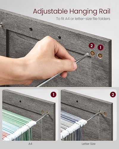 VASAGLE File Cabinet, Filing Cabinet with 3 Drawers, Printer Stand, Fit A4, Letter Size, Hanging File Folders, Modern Farmhouse Style, for Home Office, Misty Gray UOFC054G01 - color: Misty Gray, style: 3 Drawers