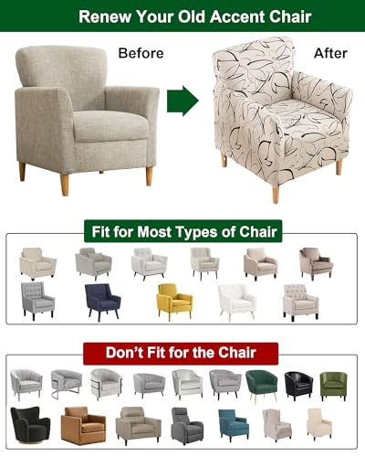 CRFATOP Accent Chair Cover, Stretch Armchair Slipcover for Living Room - color: Color A21