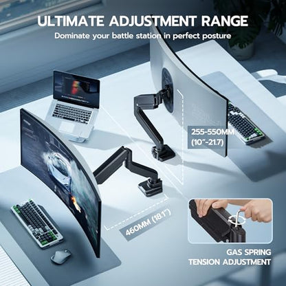 Heavy Duty Single Monitor Mount for 13"-49" Curved Screens, Black - color: Black, style: without USB