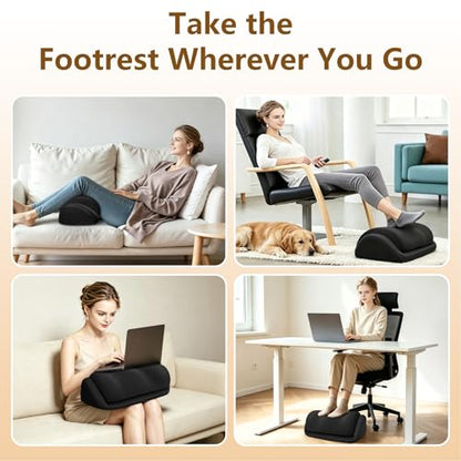 Foot Rest for Under Desk at Work, Adjustable Desk Foot Rest & Foot Stool for Office Work, Gaming Desk Accessories, Multi-Use Leg Rest Pillow for Couch, Bed Sleeping,Washable Cover