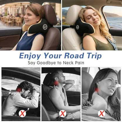 Really Helpful Car Headrest Pillow, Car Neck Pillow for Sleeping/Napping - color: Beige
