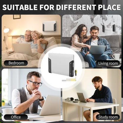 Wall & Under Desk Laptop Mount with Adhesive & Screws in