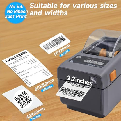 Zebra ZD410 203dpi Direct Thermal Desktop Monochrome Printer Print Width of 2 in Ethernet USB Connectivity, USB Host - ZD41022-D01000EZ