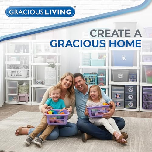 Gracious Living 4-Tier Drawer Organizer, Plastic Desktop Drawers, White
