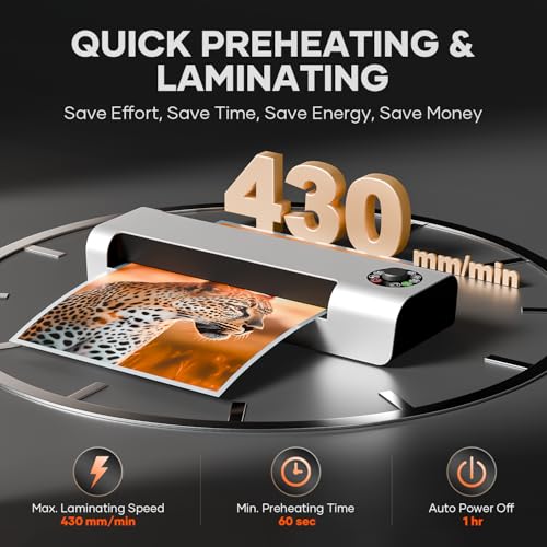Crenova 13" 4-Roller Laminator Machine, 7 Pouch Thickness Options, 3-10 Mil | Thermal & Cold Dual Mode, Anti-Jam Technology, Auto Shutoff, Fast 55s Warm-Up, Includes 10 Laminating Sheets